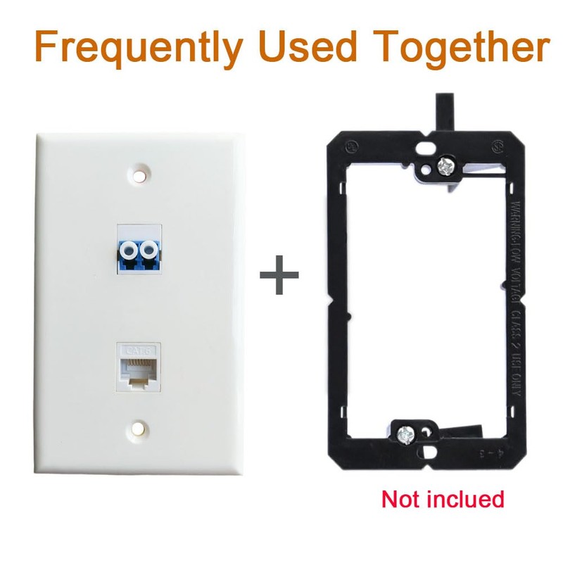 BUPLDET LC/UPC Fiber CAT6 Ethernet Wall Plate - Single Gang