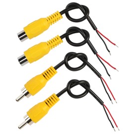RIIEYOCA RCA Audio Cable, Stereo Audio Auxiliary Cable, 15 cm (2 x RCA Male, 2 x RCA Female, Yellow)