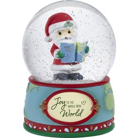Precious Moments 201102 Joy to The Whole Wide World Annual Santa Resin/Glass Musical Snow Globe