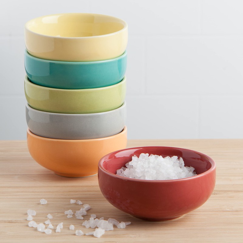 Now Designs Canyon Ceramic Pinch Bowl Set, Soy Sauce Dish,