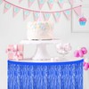 Morcheiong 2 Pack 29.5x108 Inch Blue Foil Fringe Tinsel Table