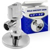Angle Valve 1/2 Inch x 3/8 Inch Chrome-Plated Brass with