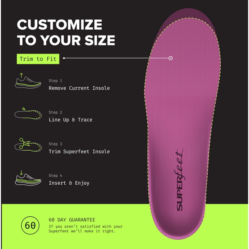 Superfeet All-Purpose Women's High Impact Support, Shock Absorption, Sports, Competition,