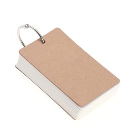 DOITOOL Kraft Paper Note Cards 5.4x9cm 50 Pages DIY Study Cards Binder Ring for School and Office Use