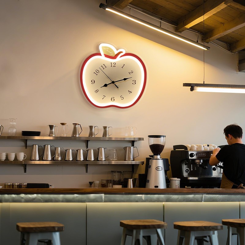 jXIN 12 Inch Apple Shaped Novelty Fun Shaped Wall Clock,