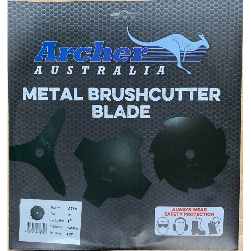 Archer 9" Brushcutter Trimmer Brush Blade 40 Tooth 1" Arbor
