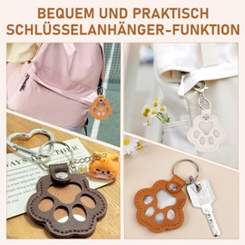 Yanlin 5 Pieces Key Ring for Pet Hair, Animal Hair, Memorial Bottle, Key Ring for Pet Memorial, Charming Paw Print Keyring with Press Stud for Dogs Cats Paw Shape