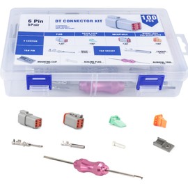 YMYP Deutsch 6 Pin DT Connector 5 Set,Size 16 Stamped Contacts, 18-14 AWG Waterproof Automotive Boats Connectors with Removal Tool