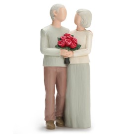 Carracci Loving Elderly Couple Figurines, Wedding Anniversary Statues for Home Decoration, Sculpted Hand-Painted Figures Gifts to Parents Grandparents