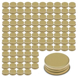 gouveo Set of 100 screw caps PP 28 gold and 28 page Flaschendiscount recipe booklet for bottles aluminium bottle caps