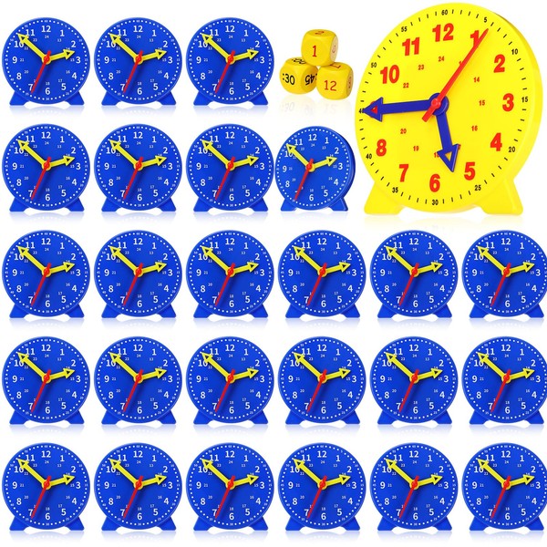Batiyeer 25 Pcs Teaching Clock Kit Learn to Tell Time