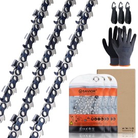 Savior 3Pack A42 6 Inch Chainsaw Chain for B&D Alligator Lopper LLP120, LLP120B Worx WG307 WG320 Jawsaw CRAFTSMAN CMZCSC6 6" Chainsaw Replacement Chain, Pitch: 1/4", Gauge: .050", Drive Link Count: 42
