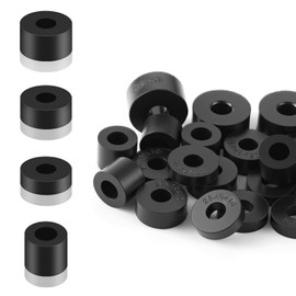 20PCS Rubber Spacer, 4 Sizes Black Thick Rubber Washers, Non-Slip Anti-Vibration Spacer, Multi Purpose Round Washers for Electrical Repair, Home and Car Accessories