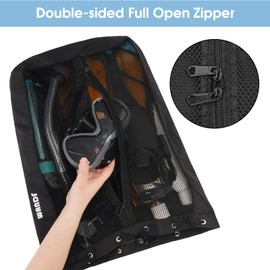 WANDF Swim Bag Mesh Drawstring Backpack Beach Backpack for Swimming, Gym, and Workout Gear(Black)