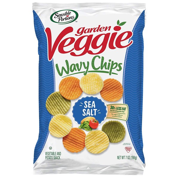 Sensible Portions Garden Veggie Chips, Sea Salt, 7 Oz (Pack of 6)