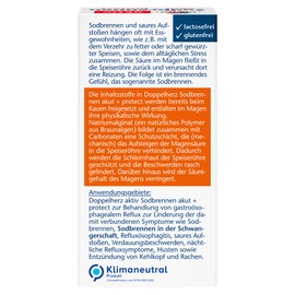 Doppelherz Doppelherz Sodbrennen akut + protect - Medizinprodukt bei Sodbrennen, Säurereflux + säurebedingten Magenbeschwerden - 20 Kautabletten mit Minzgeschmack