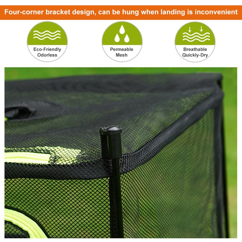 Camping Dry Net 4-Layer Foldable Drying Rack with Carry Bag
