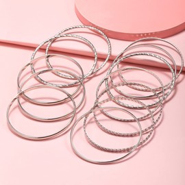 Indian Bracelets for Women Stackable Textured Bracelet silver Bangle Bracelets Bangles Set Western Indian Bangle Gifts for Women Girls