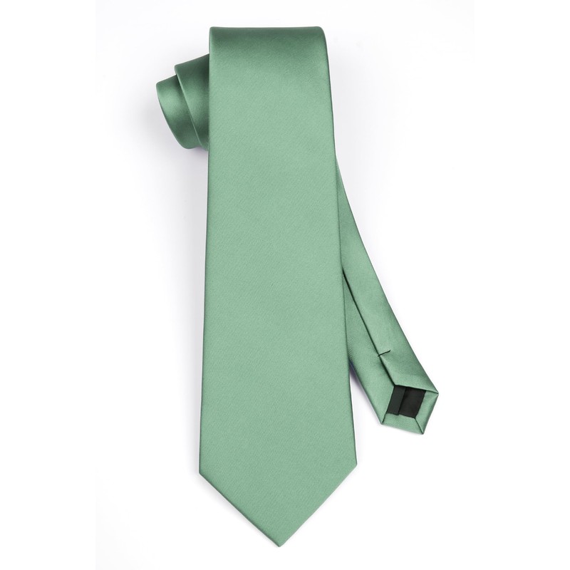 HISDERN Men's Tie Classic Plain Tie and Pocket Square Tie