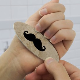 Curly Mustache Double-Sided Oval Nail File Emery Board Set 4 Pack