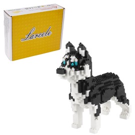 Larcele Micro Dog Building Blocks DIY Pet Mini Building Toy Bricks,950 Pieces KLJM-02 (Husky)