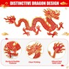 Honoson 2 Pcs Chinese New Year Jointed Dragon Cutouts Red