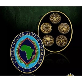 AFRICOM UNITED STATES AFRICA COMMAND ALL BRANCHES 2" CHALLENGE COIN