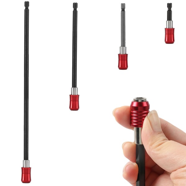 4 Piece Bit Verlängerung, Chrom-Vanadium-Stahl Magnetischer Bithalter 1/4 Sechskantschaft Bitverlängerungen