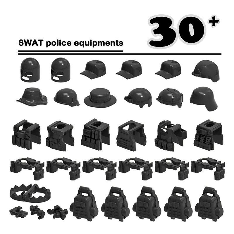 Pamvava Military Weapons Pack, WW2 Army Gear Kit Bricks Accessories