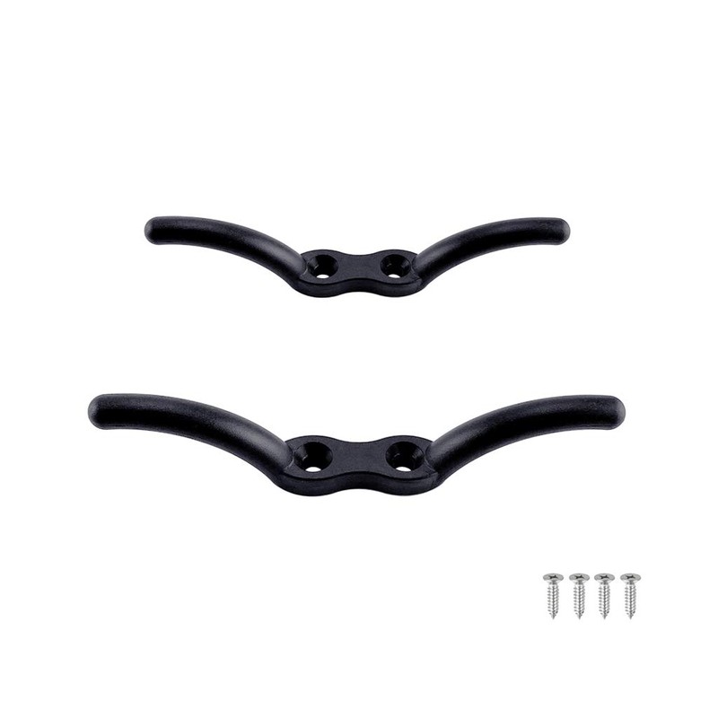 2 Pcs 4" Nylon Rope Cleat Marine Grade, Black