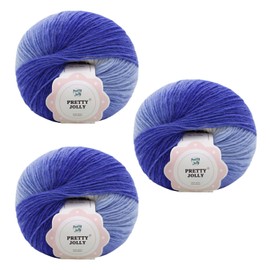 Pretty Jolly 3 Skeins Rainbow Wool Yarn - Soft Gradient, Self-Striping, Multi Color for Crochet & Knitting - Single Ply, 26#