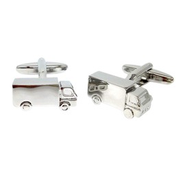 Retail Zone Silver Hgv Lorry Cufflinks & Gift Pouch Rhodium Plated Truck Driver Present