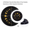 Mooncraftlogy Crescent Moon Tray Crystal Holder Set, Black Wooden Display
