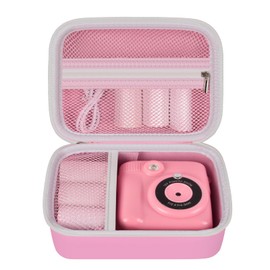 Kids Camera Case Compatible with Esoxoffore /for Dududragon/ for Bofider/ for Letshaha/ for Masterbee/ for Dylanto/ for Mgaolo Instant Print Camera, Digital Video Cameras Storage for Roll Papers-Pink