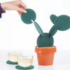 7 Pcs Cactus Coaster Set Cute Funny Green Cactus Coaster