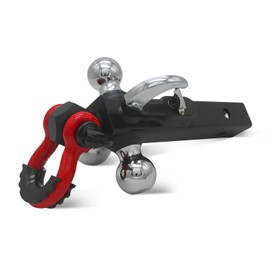 Trailer Hitch Ball Mount with Tow Shackle and Hook, Heavy Duty Hitch Mount with 2-5/16", 2", 1-7/8" Ball Fits 2Inch Hitch Receiver for Heavy Duty Trucks, SUVs, and Cars