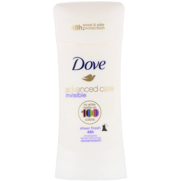 Dove Advanced Care Deodorant Solid Sticks Sheer Fresh 2.6 oz (Pack of 2)
