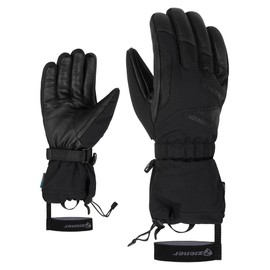 Ziener Men's GAIKU Ski Gloves/Winter Sports | Waterproof, Long Cuff, Wool, Black, 10.5