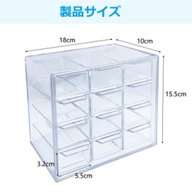 siawadeky Contacts Storage Case, Transparent, Drawer Type, Color Control Case, Large Capacity, Partitions, Contact Lens Case, Waterproof, Dustproof, Jewelry, Cosmetics, Anime Goods, Small Items,