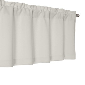 WelvetBLK Natural Valances for Windows 1 Piece, Soft Solid Thermal Insulated Decorative Small Kitchen Window Curtains for Bathroom Basement Cafe, Natural, 60" Wx14 L