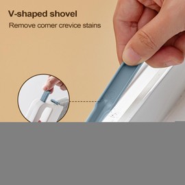 Window Groove Cleaning Brush, Hand-Held Window Track Cleaning Tools, Reusable Wipes Duster with Ergonomic Anti Slip Handle for Sink Tile Bathroom Glass Household