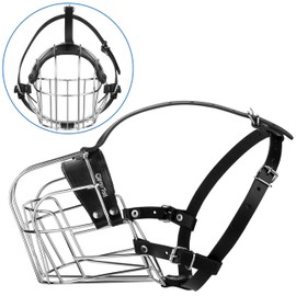 CleverTail XL Metal Dog Muzzle for Large Sized Dogs – Heavy Duty Rottweiler Muzzle – Basket Extra Large Dog Muzzles for Barking and Biting Cane Corso, Mastiff, Labrador, Bulldog and Other Big Breeds