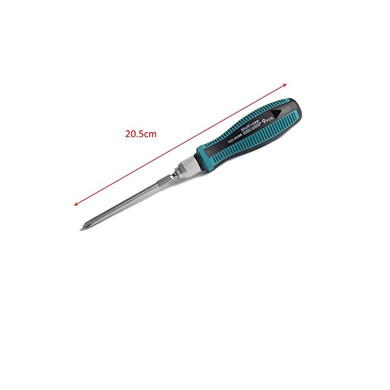 PENGGONG スクリュー ドライバ セット マグネット 8本 1/4 "6.35mm プラスマイナス ビット