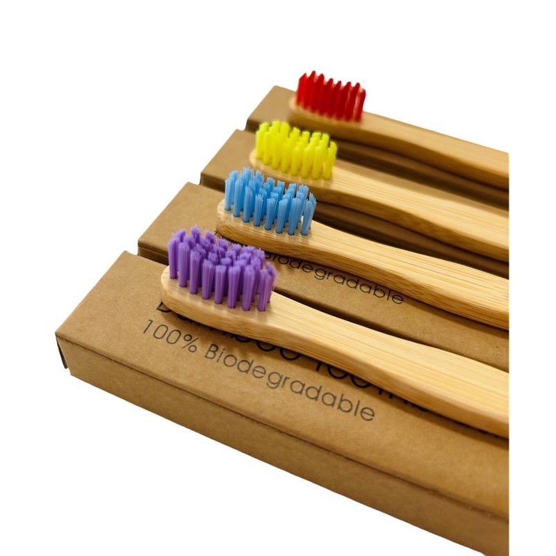 Organic Baby Bamboo Toothbrushes | 4 Pack | Soft Bristles