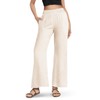 Urban CoCo Women's Elastic Waist Lightweight Linen Pants Wide Leg