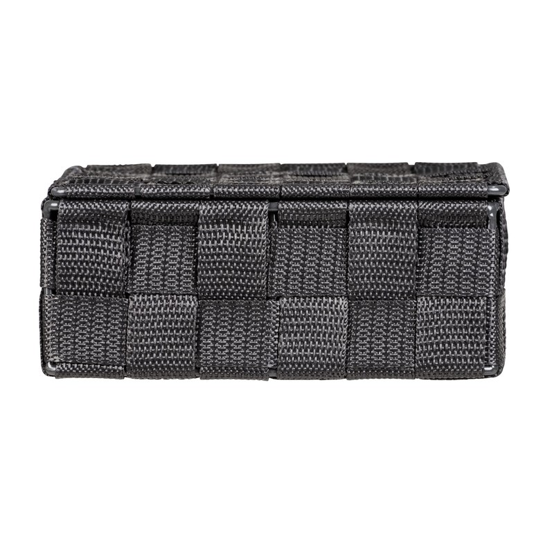 WENKO Adria Storage Basket with Lid, Dark Grey, Small