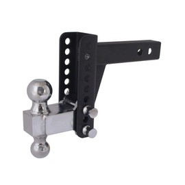 Trailer Valet Blackout Adjustable Drop Hitch – 14,000 lb Capacity – 0 to 6 Inch Drop – Reversible 2 and 2-5/16 Inch Ball – 2 Inch Shank – Class V – Wrinkle Black Powder Coat Finish