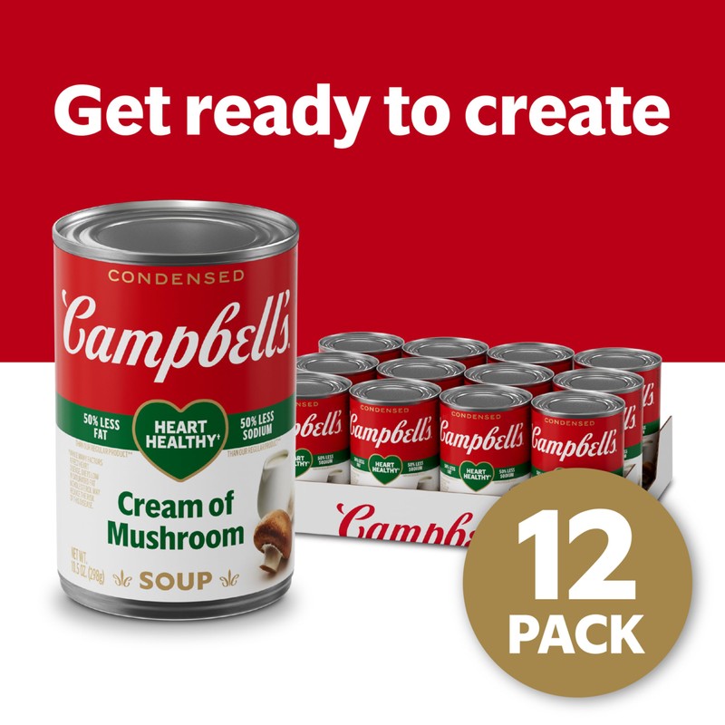 Campbell's Condensed Heart Healthy Cream of Mushroom Soup, 10.5 oz