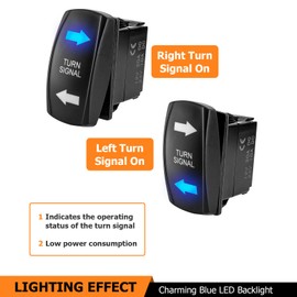 WeiSen UTV Turn Signal Wiring Harness with Rocker Switch Flasher Relay Fuse, 20 AWG 2 Leads 12V/24V Turn Signal Wiring Kit Compatible with Polaris RZR Ranger Maverick X3 Talon Mule