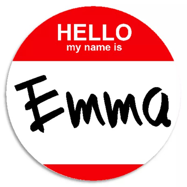 Kiwi Gifts Hello My Name Is Emma - 100 Pack